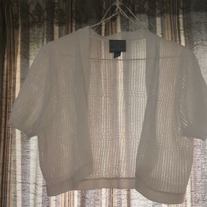 Rabbit Rabbit Rabbit Elegant White Knit Shrug